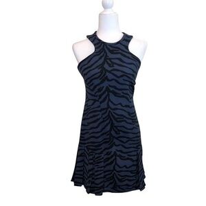 Rebecca Taylor Purple Black Zebra Striped Dress